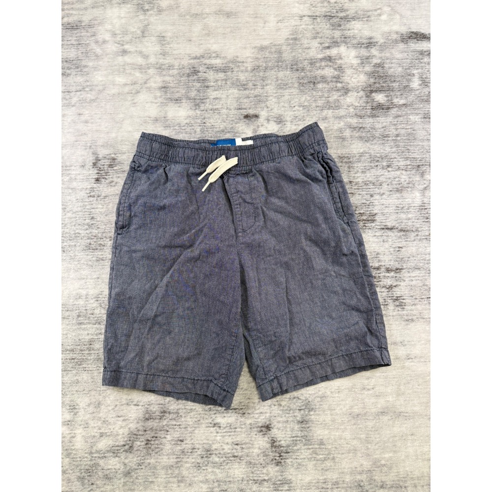 Old Navy Boys Blue Chambray Cotton Drawstring Shorts Size L 10-12